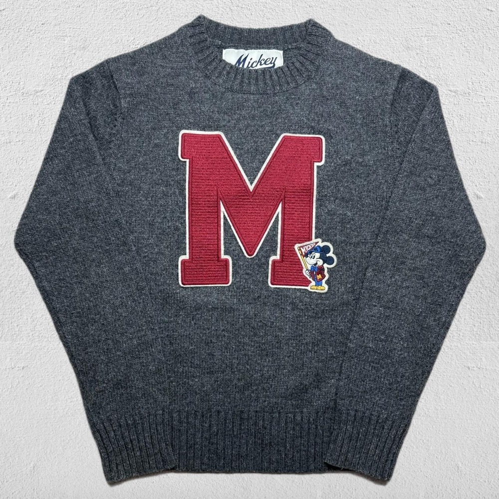 Disney Mickey State Varsity Initial Crewneck Sweater S